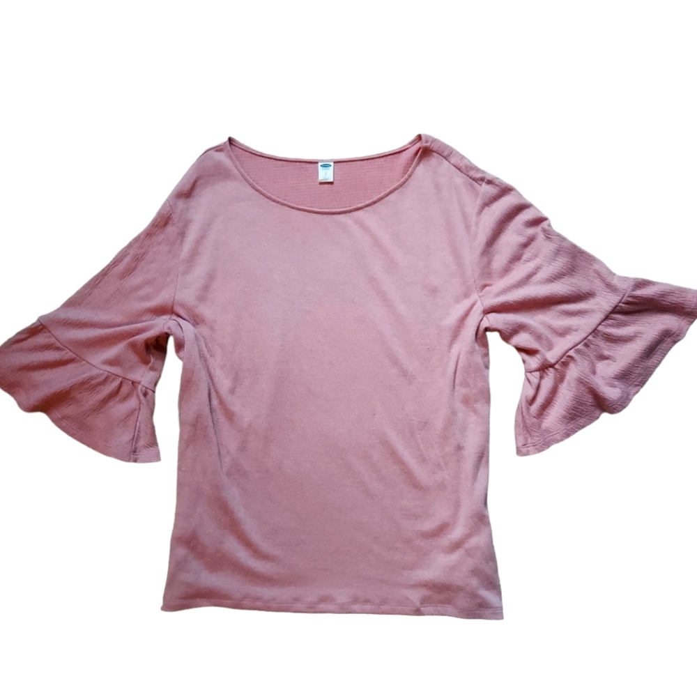 Old navy bell sleeve pink top size L